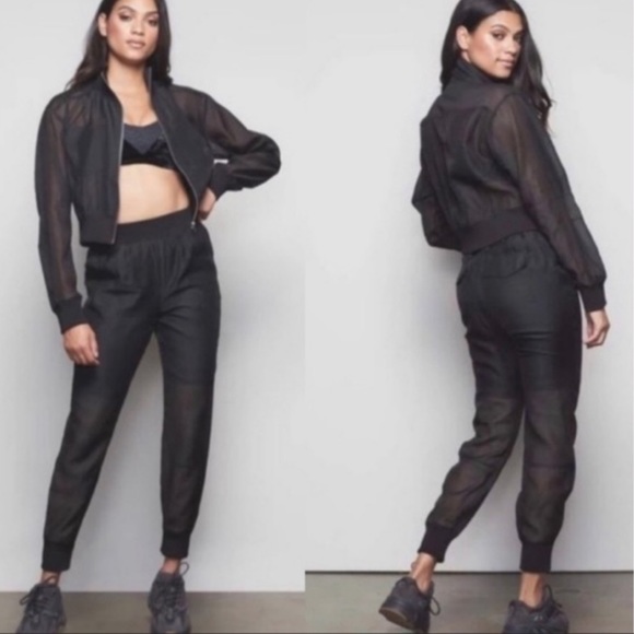 Good American Take Me Out Sheer Jogger Pants - Picture 2 of 6